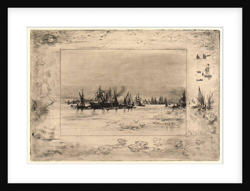 Le Port aux Mouettes, 19th century by Félix Hilaire Buhot