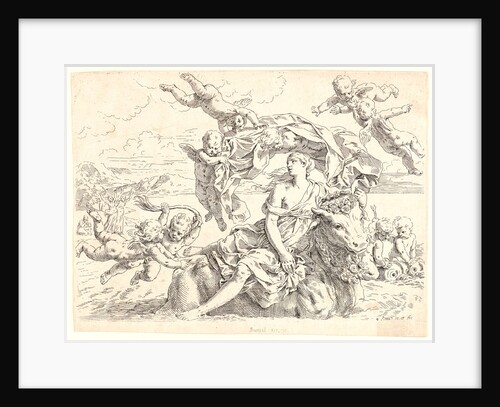 Rape of Europa, 17th century (printed later) by Simone Cantarini
