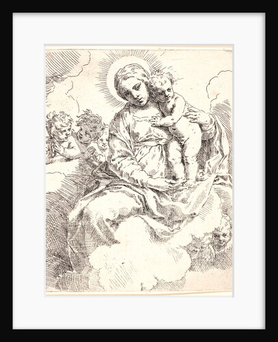 Virgin and Child with Angels (in Clouds), 17th century by Simone Cantarini