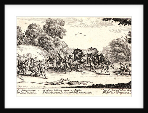 Highway Robbery and Murder (L'Attaque de la Diligence), 1633 by Jacques Callot
