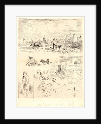 Environs de l'ancien Collège Rollin, 19th century by Félix Hilaire Buhot