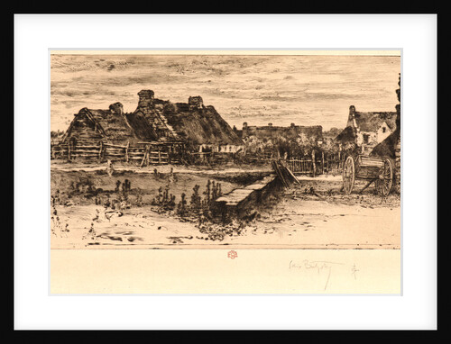 The Large Thatched Cottages (Les Grandes Chaumières), 19th century by Félix Hilaire Buhot