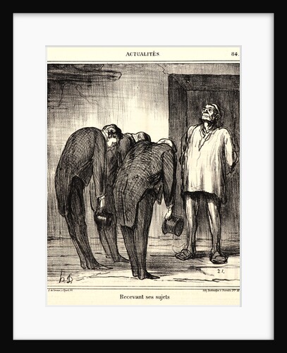 Recevant ses sujets, 1869 by Honoré Daumier