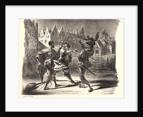 Duel of Faust and Valentin (Duel de Faust et de Valentin), 1828 by Eugène Delacroix