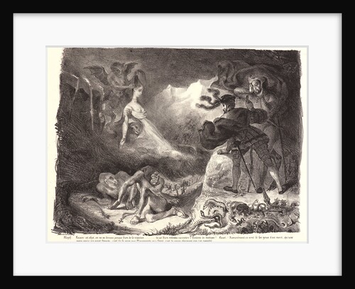 Marguerite’s Shadow Appearing to Faust (L’ombre de Marguerite apparaissant à Faust), 1828 by Eugène Delacroix