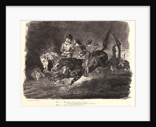 Faust and Mephistopheles Galloping on the Night of the Sabbath (Faust et Méphistophélès galopant dans la nuit du Sabbat), 1828 by Eugène Delacroix