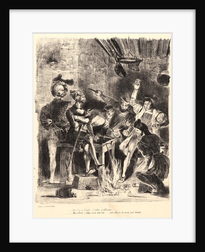 Mephistopheles in the Students’ Tavern (Méphistophélès dans la taverne des étudiants), 1828 by Eugène Delacroix