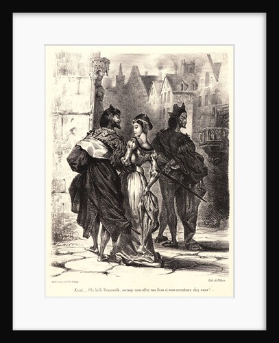 Faust Trying to Seduce Marguerite (Faust cherchant à séduire Marguerite), 1828 by Eugène Delacroix