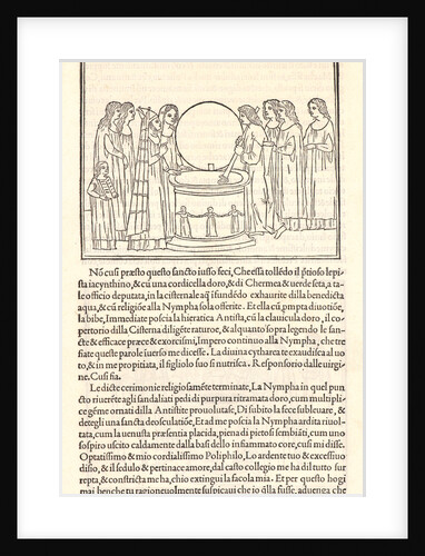 The Torch of Polia Extinguished in the Altar (leaf from Hypnerotomachia Poliphili), 1499 by Anonymous