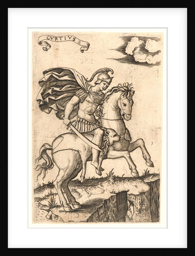 Marcus Curtius, 16th century by Marcantonio Raimondi
