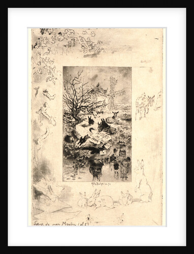 Illustrations for Daudet's Lettres de Mon Moulin, Plate 1, 19th century by Félix Hilaire Buhot