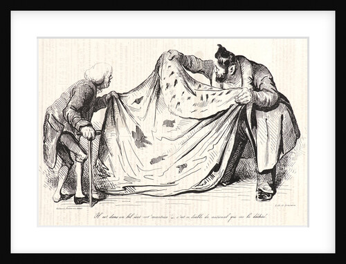 Il est dans un bel état, vot' manteau.., 1834 by Honoré Daumier