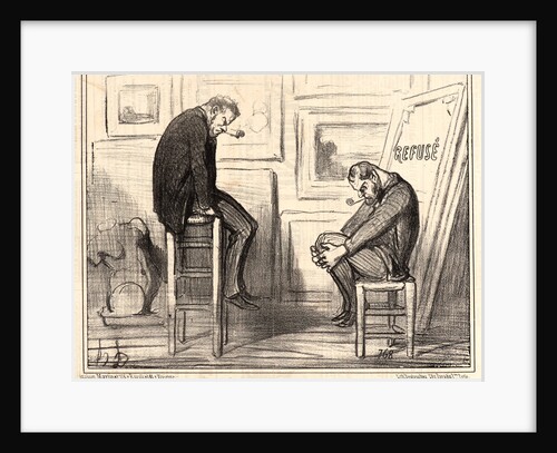 Vue prise dans un atelier, quelques jour avant l'ouverture de l'exposition, 1855 by Honoré Daumier