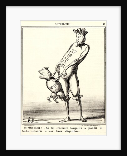 Le petit frère!—Si tu continues toujours à grandir.., 1870 by Honoré Daumier