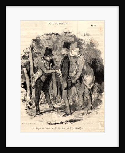 Le danger de vouloir visiter un site par trop sauvage, 1845 by Honoré Daumier