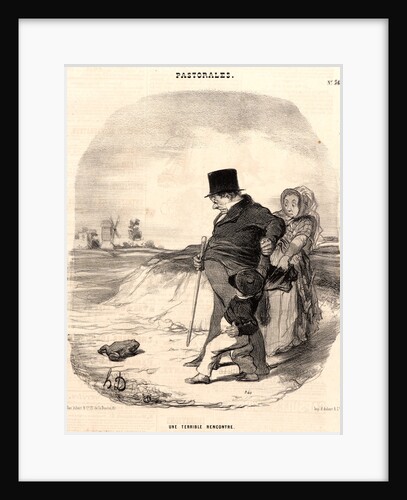 Une terrible rencontre, 1845 by Honoré Daumier
