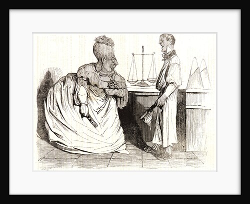 Mademoiselle législature venant remercier son électeur, 1834 by Honoré Daumier