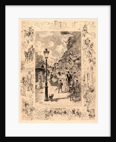 National Holiday on the Boulevard Clichy (La Fête Nationale au Boulevard Clichy), 1878 by Félix Hilaire Buhot