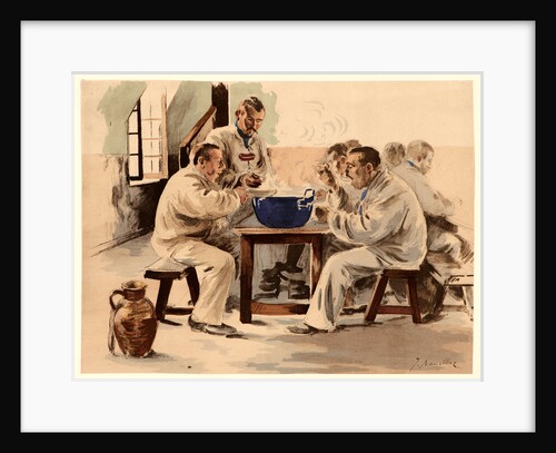 Soup in the Barracks (La soupe a la chambrée), ca. 1898 by J. Baseilhac