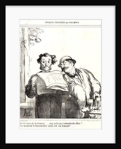Vois le cours de la bourse.., 1865 by Honoré Daumier