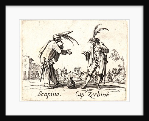 Scapino and Cap. Zerbino, 1622 and later by Jacques Callot