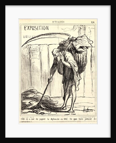 Elle en usé du papier la diplomatie en 1867.., 1867 by Honoré Daumier