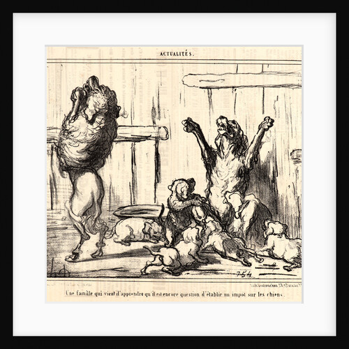 Une famille qui vient d'apprendre qu'il est encore question d'éstablir un impot sur les chiens, 1855 by Honoré Daumier