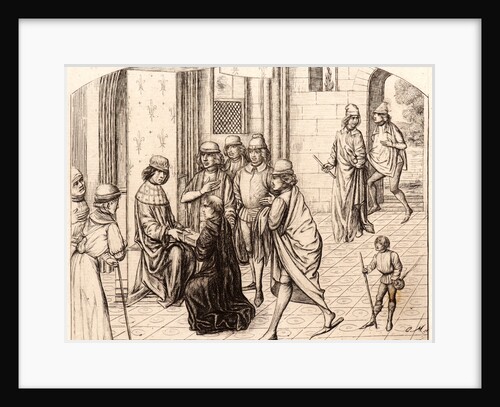 The Printer Valerius Maximus Being Presented to the King Louis XI (Présentation du Valère Maxime au Roi Louis XI), 1860 by Charles Meryon