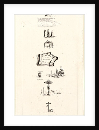 Rebus: Béranger was not really strong, for he never had the Key of the Fields (Rébus: Béranger ne fut Véritablement Fort, Car il n'eut jamais la Clef des Champs), 19th century by Charles Meryon