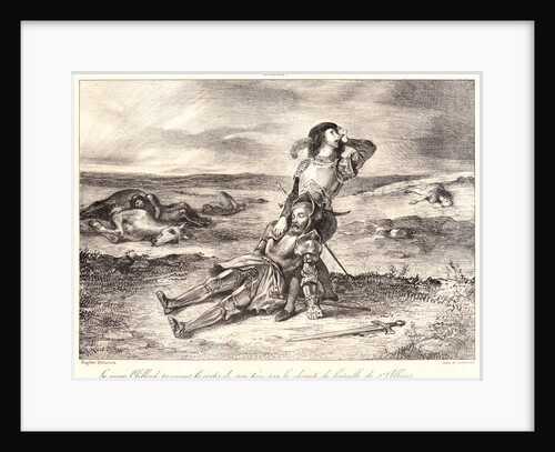 Young Clifford Finding the Body of His Father (La jeune Clifford trouvant le corps de son père sur le champ de bataille de Saint-Alban), 1834 by Eugène Delacroix