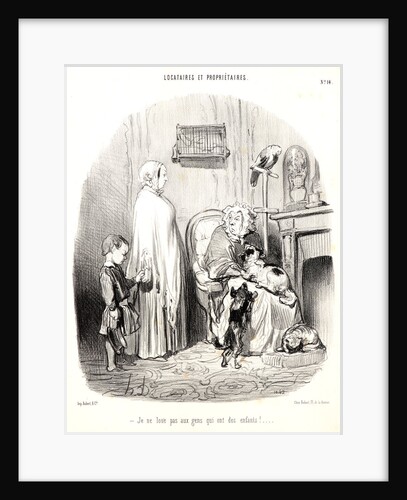 I don't rent to people with children! (Je ne loue pas aux gens qui ont des enfants!...), 1847 by Honoré Daumier