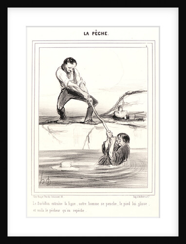 Le barbillon entraine la ligne.., 1840 by Honoré Daumier