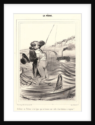 Malheur au Pêcheur a la ligne.., 1840 by Honoré Daumier