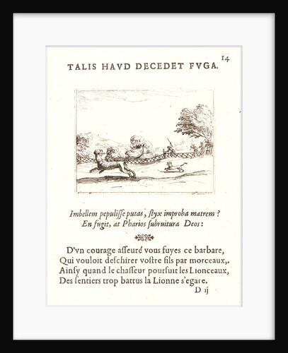 Une Lionne et son Lionceau Poursuivis par des Chasseurs, 17th century by Jacques Callot