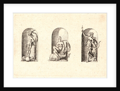 Several Gods of Classical Antiquity (Plusieurs Divinités de l'Antiquiteé Paienne), plate 4, 1578 by Etienne Delaune