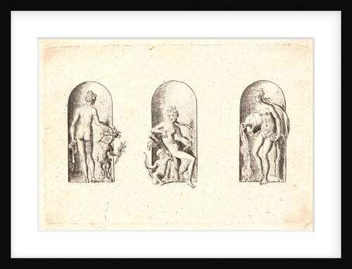 Several Gods of Classical Antiquity (Plusieurs Divinités de l'Antiquiteé Paienne), plate 5, 1578 by Etienne Delaune