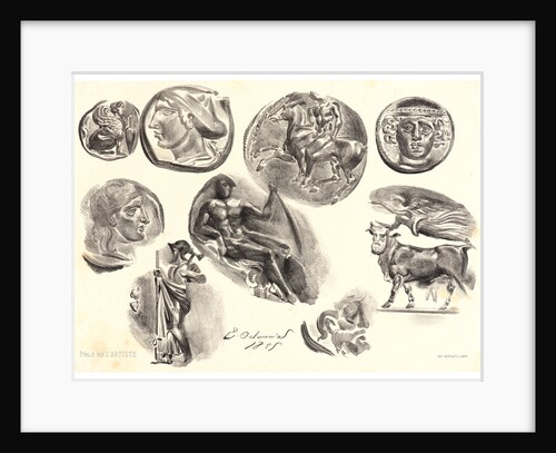 Nine Antique Medals (Neuf Médailles Antiques), 1825 by Eugène Delacroix