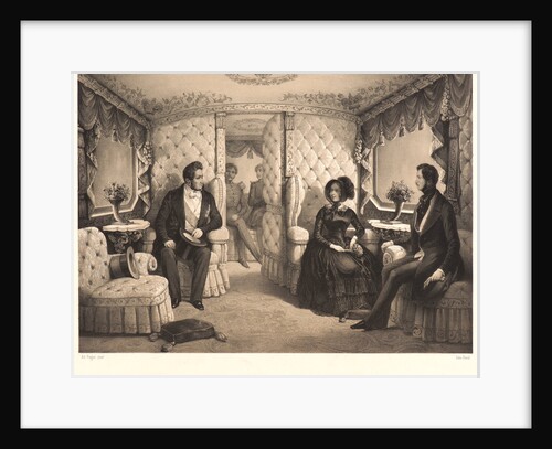 Interior of the Railway Carriage of the Queen (Interieur du Carosse de la Reine), 1844 by Jules David
