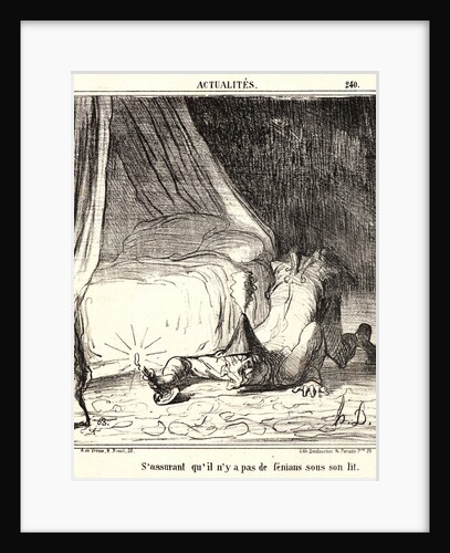 S'Assurent Qu'il n'y a pas de Fenians sous son Lit, 1866 by Honoré Daumier