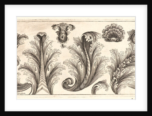 Plate 2 from the set of Twelve Ornament Friezes, ca. 1670 by Domenico Bonavera