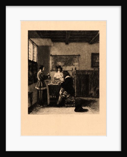 Two Ladies and Two Gentlemen in an Interior by Daniel Charles Marie Mordant