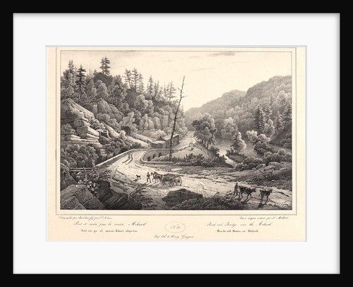 Road and Bridge over the Mohawk River, ca. 1830-1840 by F. Jacques Milbert