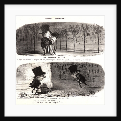 The Agreements of the Evening (Les agremens du soir...) and The Disagreement of the Evening, 1853 by Honoré Daumier