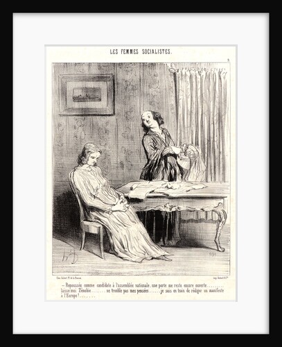 Repoussée comme candidate à l'assemblée nationale.., 1849 by Honoré Daumier