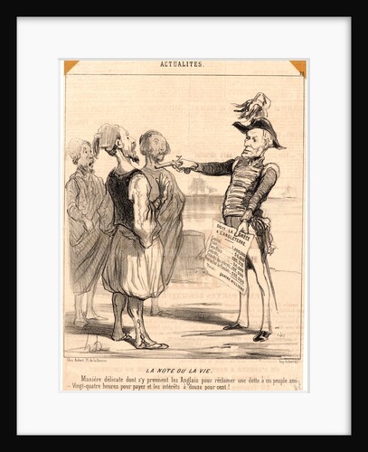 La Note ou la Vie, 1850 by Honoré Daumier
