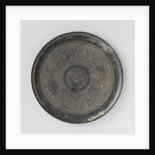 Mirror decorated with four monkeys by Anonymous