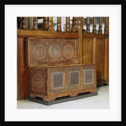 Chest in certosina technique, decorated with intarsia of ebony and ivory by Anonymous
