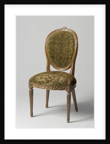 Chair of mahogany, lined with green mock-velvet by Anonymous