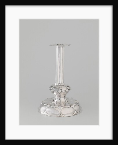 Candlestick with stem and a curved base with eight ovals and Godron by Anonymous