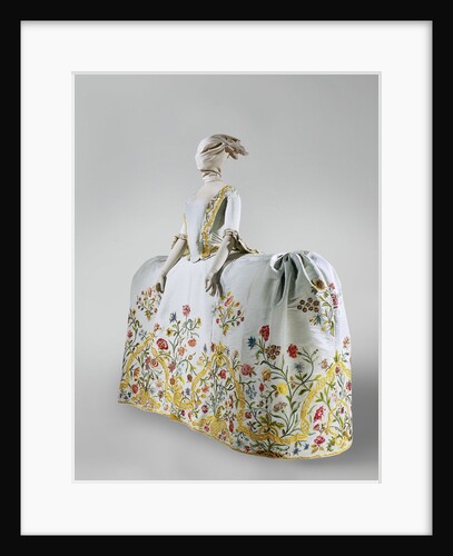 Wedding gown of pale blue silk by Anonymous